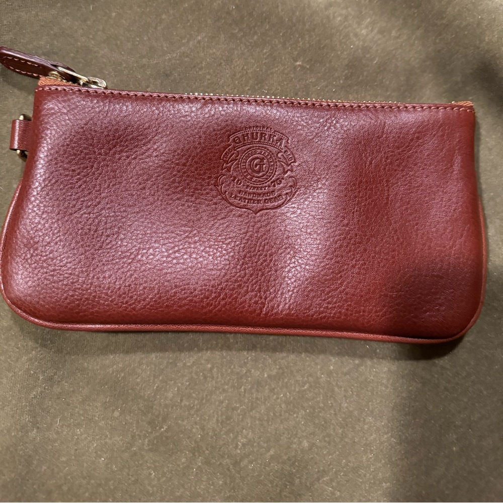 Ghurka pouch vintage chestnut leather never used